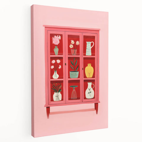 Electric Wall Art | Vibrant Floral Display Cabinet Modern Electric Art Canvas