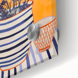 Electric Wall Art | Vibrant Lavender and Stripes Modern Electric Art Canvas