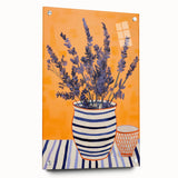 Electric Wall Art | Vibrant Lavender and Stripes Modern Electric Art Canvas