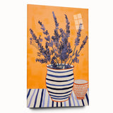 Electric Wall Art | Vibrant Lavender and Stripes Modern Electric Art Canvas