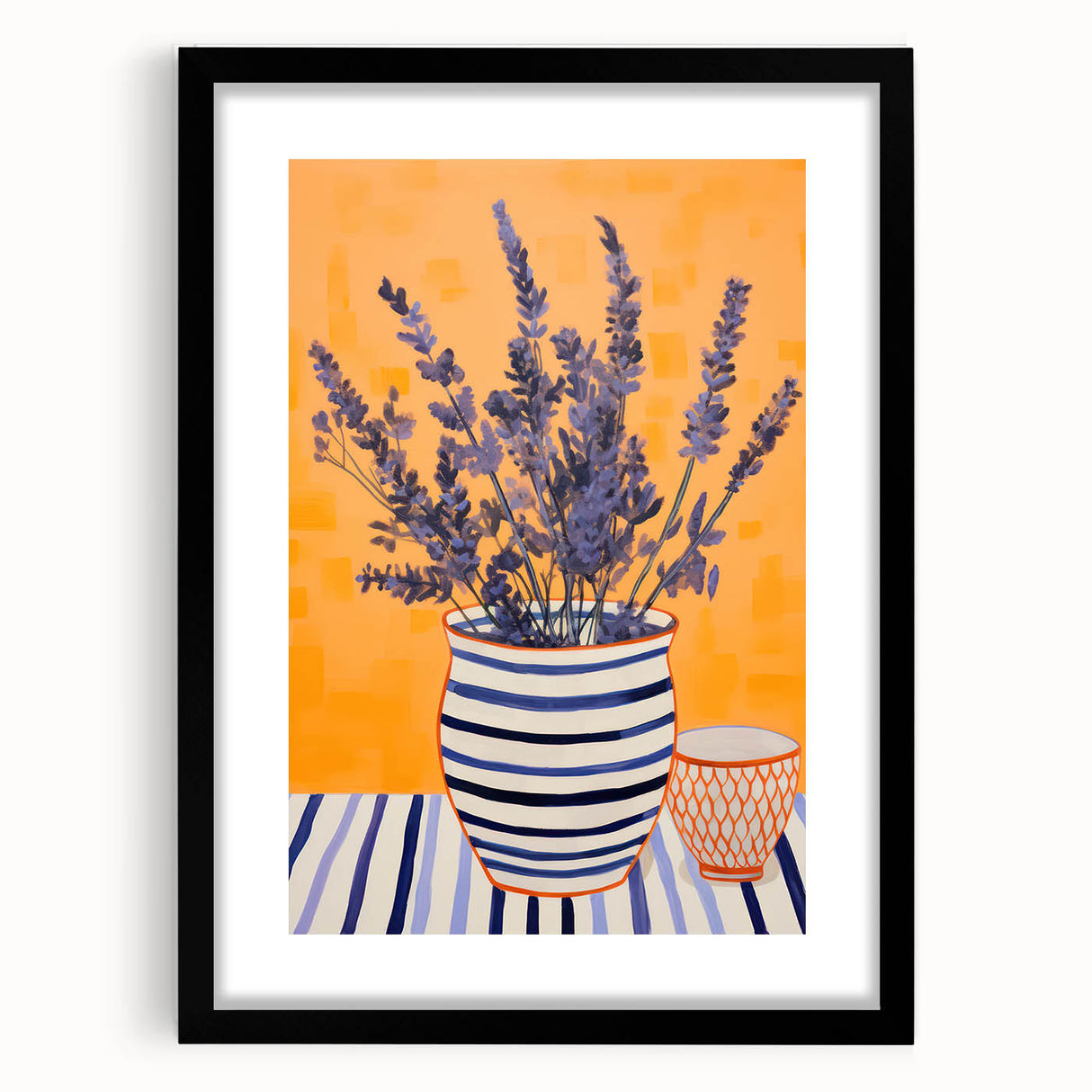 Electric Wall Art | Vibrant Lavender and Stripes Modern Electric Art Canvas