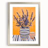 Electric Wall Art | Vibrant Lavender and Stripes Modern Electric Art Canvas
