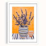 Electric Wall Art | Vibrant Lavender and Stripes Modern Electric Art Canvas