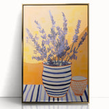 Electric Wall Art | Vibrant Lavender and Stripes Modern Electric Art Canvas