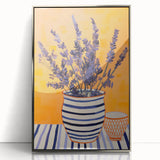 Electric Wall Art | Vibrant Lavender and Stripes Modern Electric Art Canvas