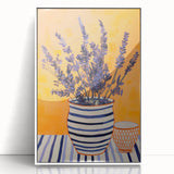 Electric Wall Art | Vibrant Lavender and Stripes Modern Electric Art Canvas