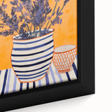 Electric Wall Art | Vibrant Lavender and Stripes Modern Electric Art Canvas