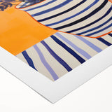 Electric Wall Art | Vibrant Lavender and Stripes Modern Electric Art Canvas