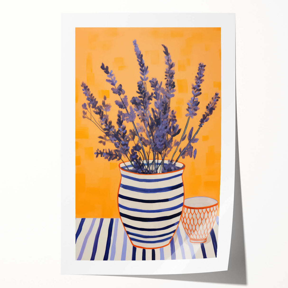 Electric Wall Art | Vibrant Lavender and Stripes Modern Electric Art Canvas