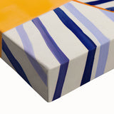 Electric Wall Art | Vibrant Lavender and Stripes Modern Electric Art Canvas