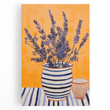 Electric Wall Art | Vibrant Lavender and Stripes Modern Electric Art Canvas