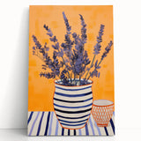 Electric Wall Art | Vibrant Lavender and Stripes Modern Electric Art Canvas