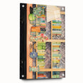 Electric Wall Art | Vibrant Bookshelf and Vases Modern Electric Art Canvas
