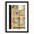 Electric Wall Art | Vibrant Bookshelf and Vases Modern Electric Art Canvas