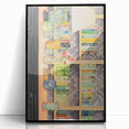 Electric Wall Art | Vibrant Bookshelf and Vases Modern Electric Art Canvas
