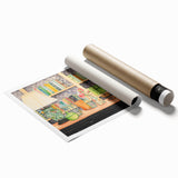 Electric Wall Art | Vibrant Bookshelf and Vases Modern Electric Art Canvas