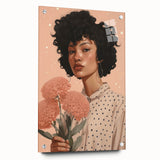 Electric Wall Art | Vibrant Floral Portrait Modern Electric Art Canvas