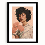 Electric Wall Art | Vibrant Floral Portrait Modern Electric Art Canvas