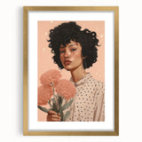 Electric Wall Art | Vibrant Floral Portrait Modern Electric Art Canvas