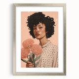 Electric Wall Art | Vibrant Floral Portrait Modern Electric Art Canvas