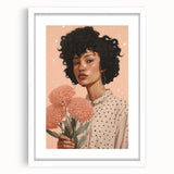 Electric Wall Art | Vibrant Floral Portrait Modern Electric Art Canvas