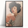Electric Wall Art | Vibrant Floral Portrait Modern Electric Art Canvas