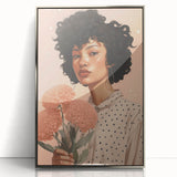 Electric Wall Art | Vibrant Floral Portrait Modern Electric Art Canvas