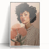 Electric Wall Art | Vibrant Floral Portrait Modern Electric Art Canvas