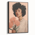 Electric Wall Art | Vibrant Floral Portrait Modern Electric Art Canvas