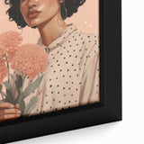 Electric Wall Art | Vibrant Floral Portrait Modern Electric Art Canvas