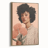 Electric Wall Art | Vibrant Floral Portrait Modern Electric Art Canvas
