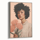 Electric Wall Art | Vibrant Floral Portrait Modern Electric Art Canvas