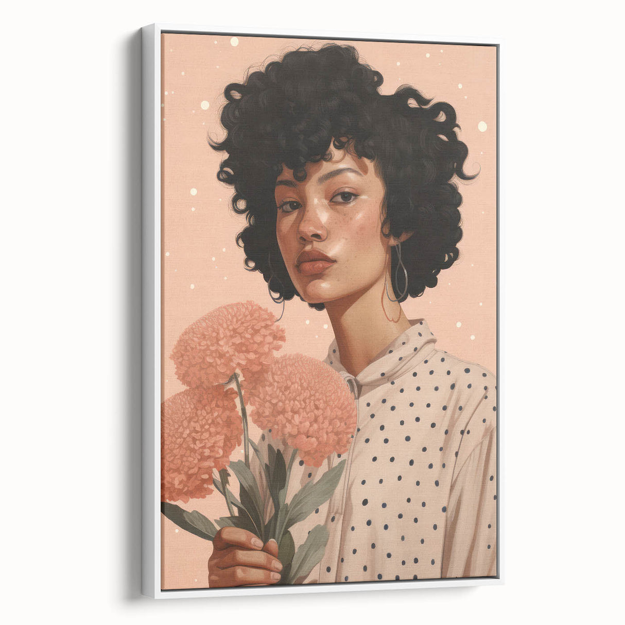 Electric Wall Art | Vibrant Floral Portrait Modern Electric Art Canvas