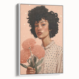 Electric Wall Art | Vibrant Floral Portrait Modern Electric Art Canvas