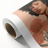 Electric Wall Art | Vibrant Floral Portrait Modern Electric Art Canvas