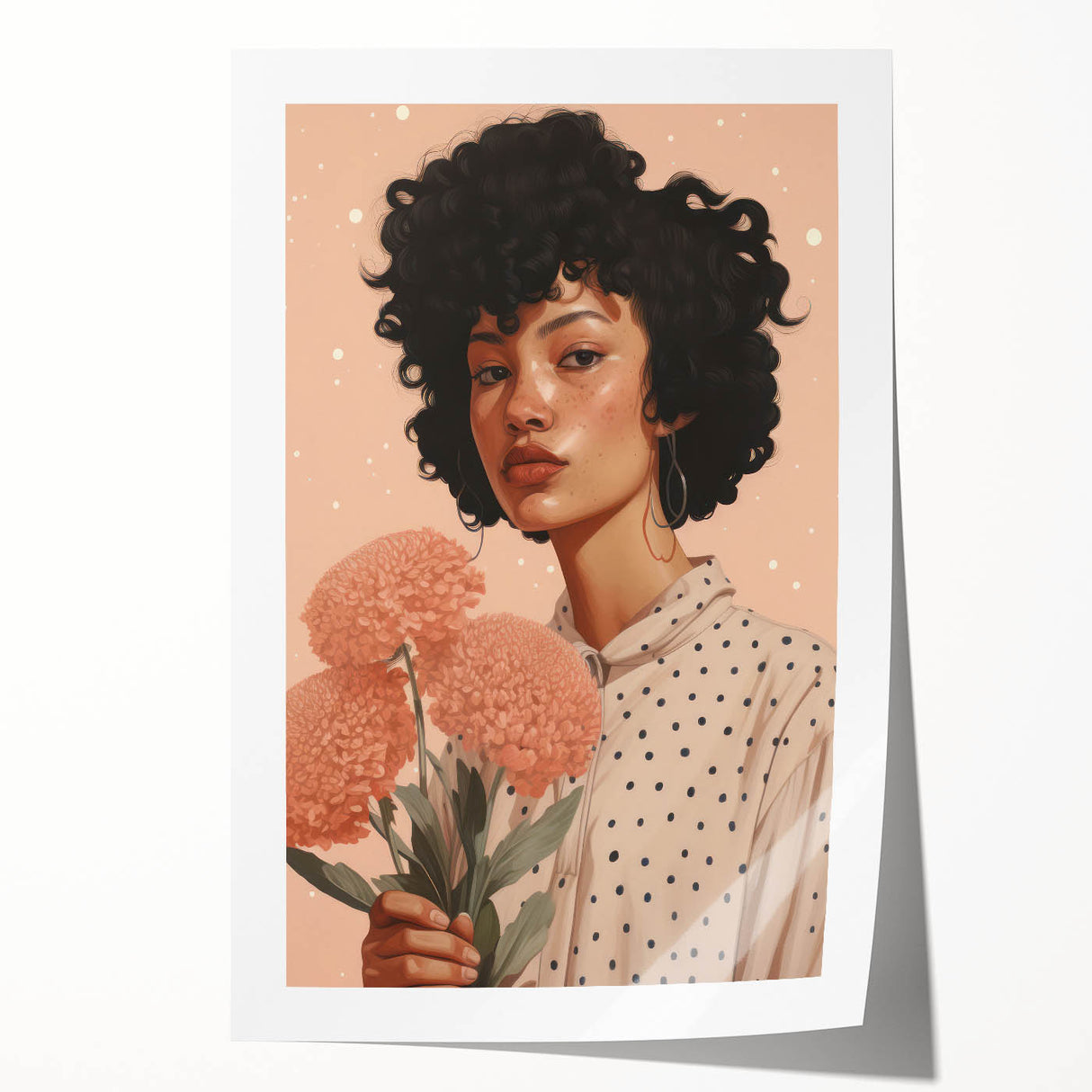 Electric Wall Art | Vibrant Floral Portrait Modern Electric Art Canvas