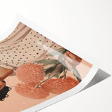 Electric Wall Art | Vibrant Floral Portrait Modern Electric Art Canvas