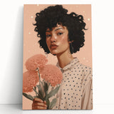 Electric Wall Art | Vibrant Floral Portrait Modern Electric Art Canvas