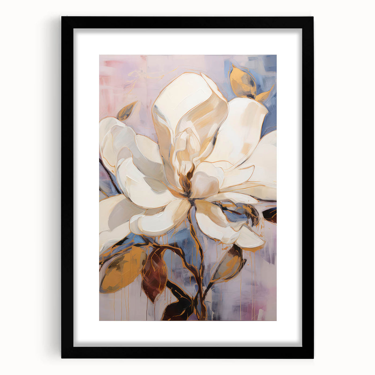 Electric Wall Art | Vibrant White Magnolia Modern Electric Art Canvas