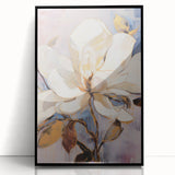 Electric Wall Art | Vibrant White Magnolia Modern Electric Art Canvas