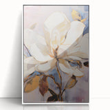 Electric Wall Art | Vibrant White Magnolia Modern Electric Art Canvas