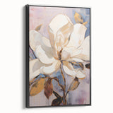 Electric Wall Art | Vibrant White Magnolia Modern Electric Art Canvas