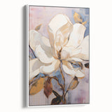 Electric Wall Art | Vibrant White Magnolia Modern Electric Art Canvas