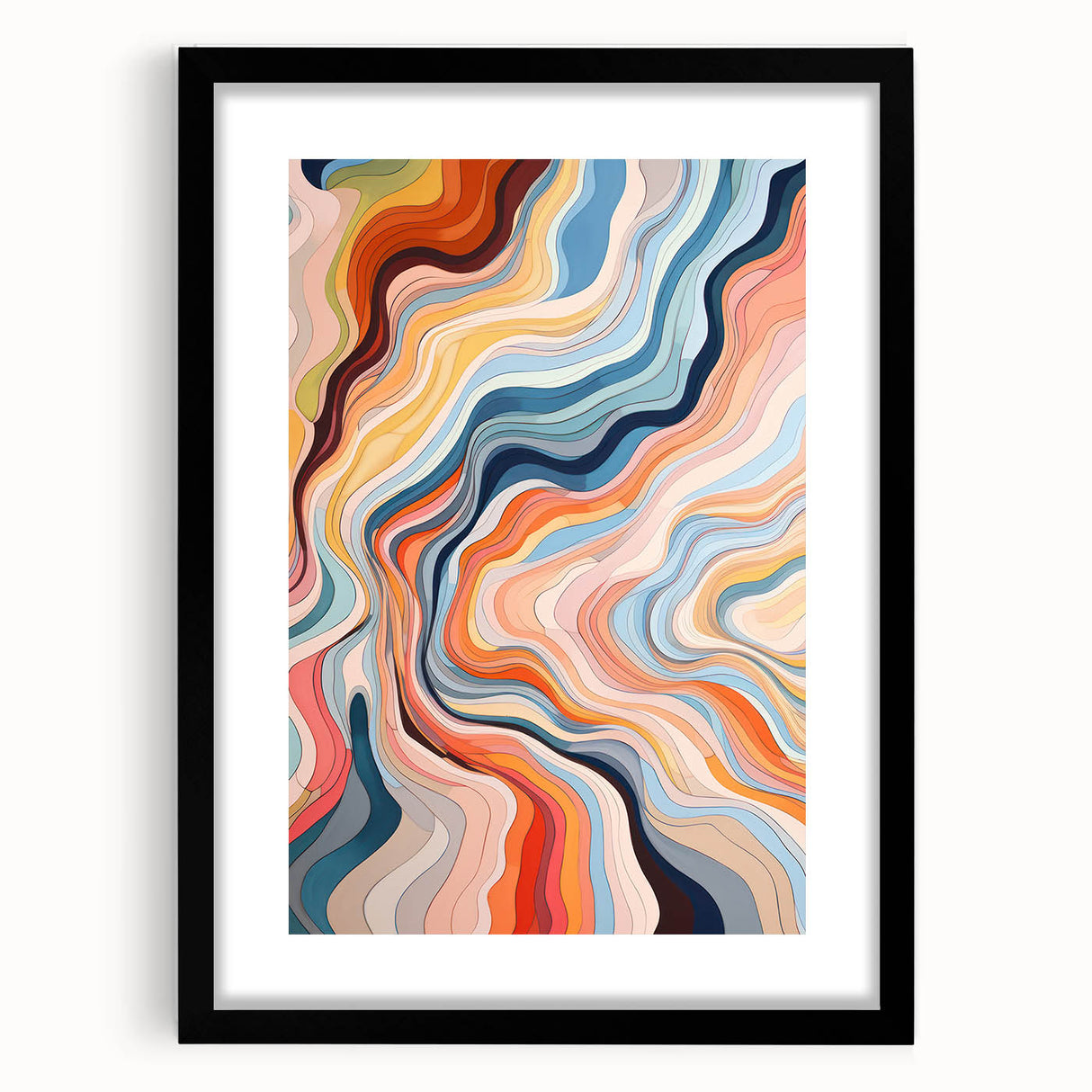 Electric Wall Art | Vibrant Abstract Swirl Modern Electric Art Canvas