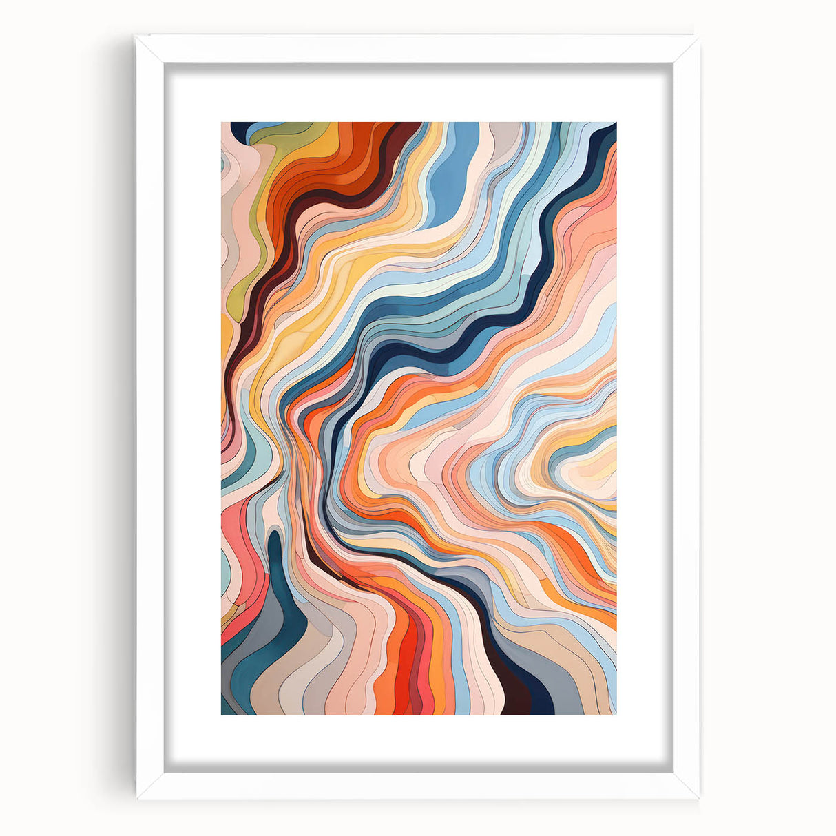 Electric Wall Art | Vibrant Abstract Swirl Modern Electric Art Canvas