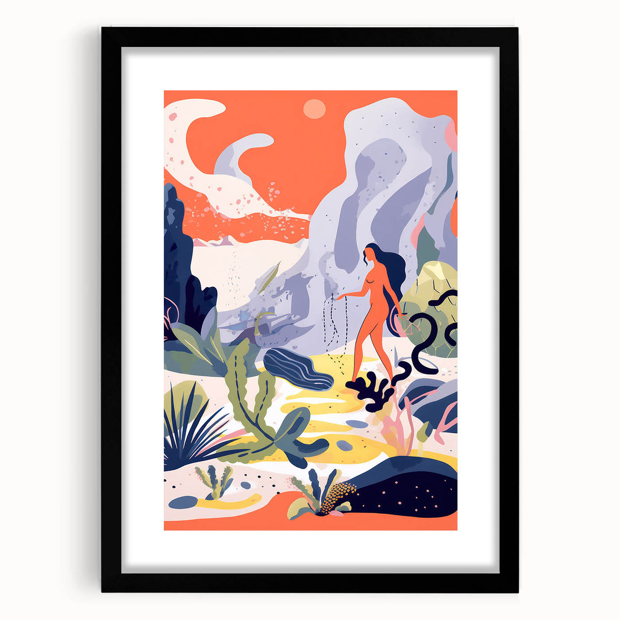 Electric Wall Art | Vibrant Surreal Desert Scene Modern Electric Art Canvas