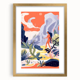 Electric Wall Art | Vibrant Surreal Desert Scene Modern Electric Art Canvas