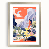 Electric Wall Art | Vibrant Surreal Desert Scene Modern Electric Art Canvas