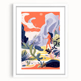 Electric Wall Art | Vibrant Surreal Desert Scene Modern Electric Art Canvas