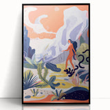 Electric Wall Art | Vibrant Surreal Desert Scene Modern Electric Art Canvas